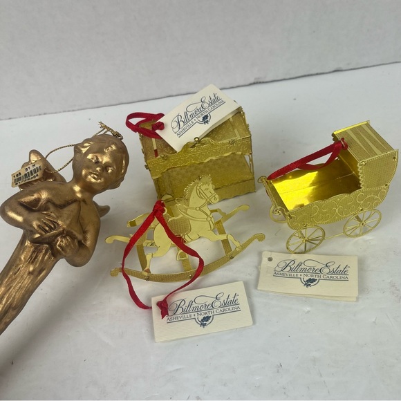 SALE-Lot of Biltmore Estate Ornaments-metal miniatures and ceramic Angel icicle - Picture 1 of 16